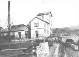 Frderturm, Maschinenhaus, Hauptstolleneingang der zur Fa. Krupp gehrenden Grube "Werner" in Bendorf um 1912. Das dort gefrderte Erz wurde ausschliesslich in Mlhofen verhttet.