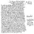 Text der Urkunde, mit der Jutta von Isenburg 1269  der Abtei Sayn ihr Gut Ophusen in Stromberg schenkt