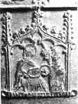 Pfarrkirche, Pilgerzeichen ; Piet mit Bischof, auf der grten Glocke von 1444.