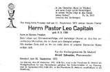 Todesanzeige fr Pastor Leo Capitain in der "Bendorfer Zeitung"