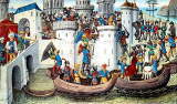Einnahme Konstantinopels durch die Kreuzfahrer im Jahr 1204 (nach einem mittelalterlichen Stich)