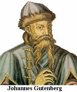 Johannes Gutenberg,  Kupferstich nach Andr Thevet, 1584