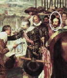 Ausschnitt aus 'bergabe von Breda' mit Portrait des Grafen Ernst von Isenburg 