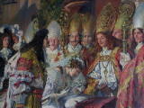 Das Bild zeigt die Hochzeit von Kaiser Leopold mit der Prinzessin Eleonore von der Pfalz am 14. Dezember 1676 in Passau. Der Maler ist nicht benannt. Quelle: Wikimedia Commons. Die Bilddatei ist gemeinfrei, da die urheberische Schutzfrist abgelaufen.